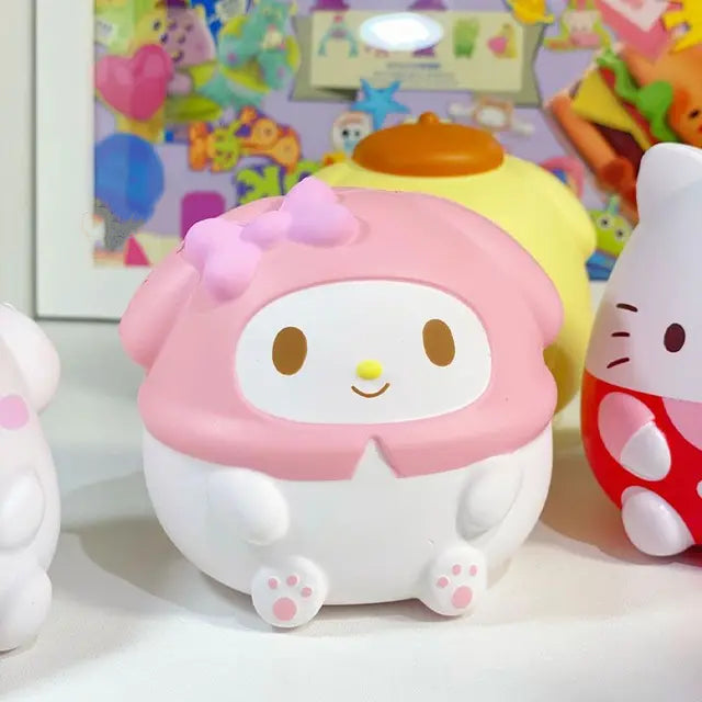 Kawaii Mylody Decompression Kuro Cinaroll Stress Relief Squishy Anime Cartoon Children's Hand Pinch Toy Healing Gift
