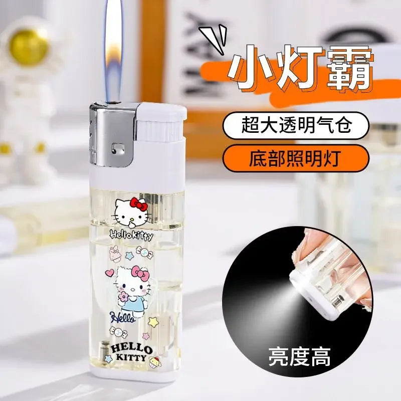 Pachaco Kuro Kitty Cat Cinaroll personalized creative cartoon pattern with lighting transparent Big Mac lighter