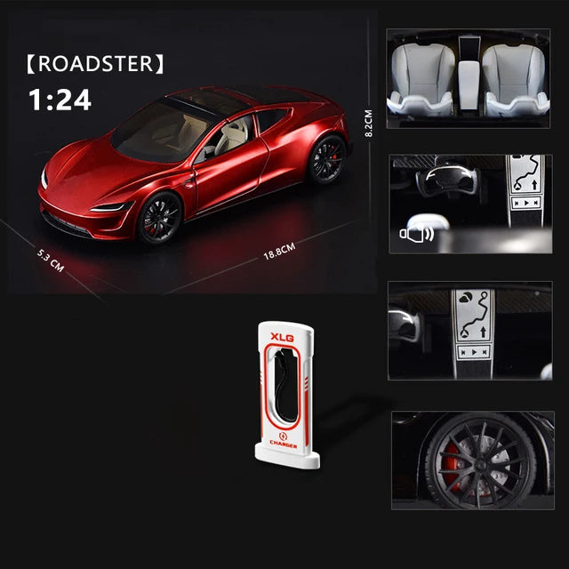 1:24 Tesla Roadster Alloy Toy Car Model