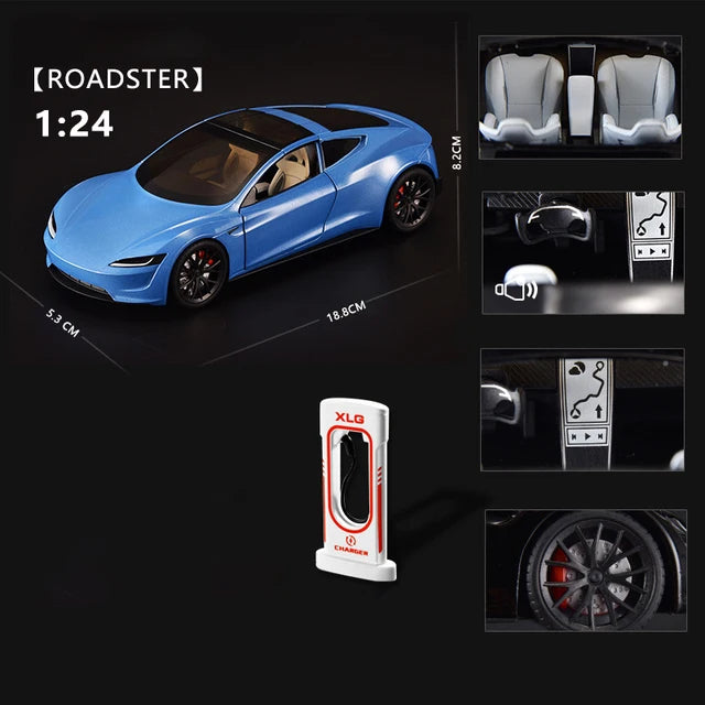 1:24 Tesla Roadster Alloy Toy Car Model
