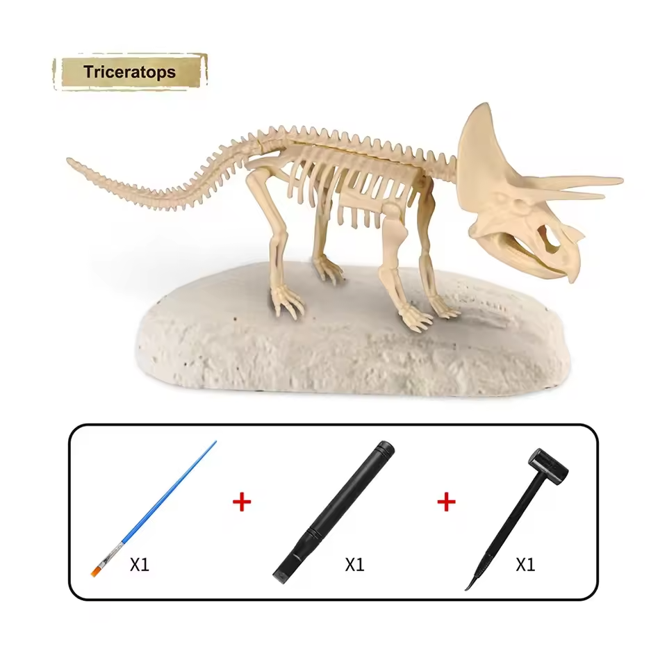 Dinosaur Fossil Digging Kit Toy Jurassic Animal Skeleton Model