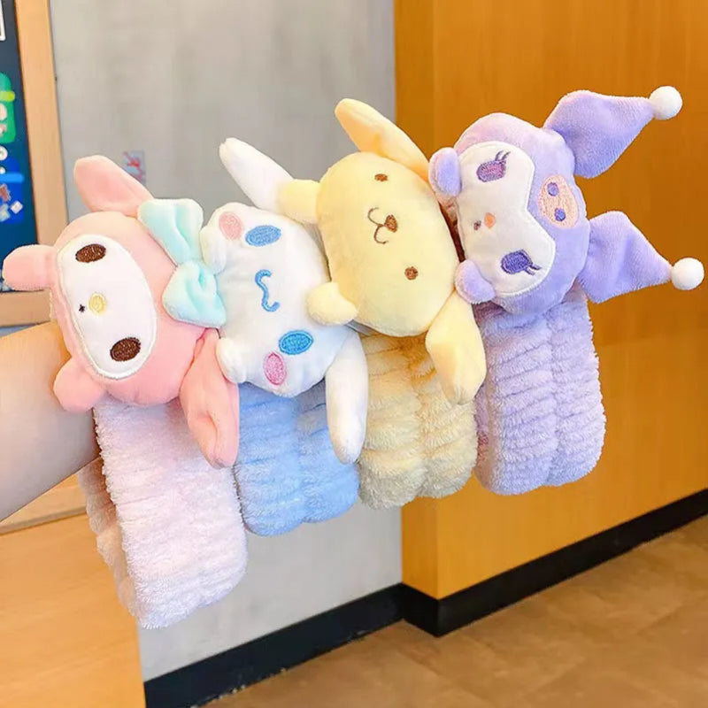 Kuro Mylody Plush Doll Face Wash Makeup Hairband Cinaroll Kitty Cat Non Slip Elastic Hair Accessories Girl Toy Gift