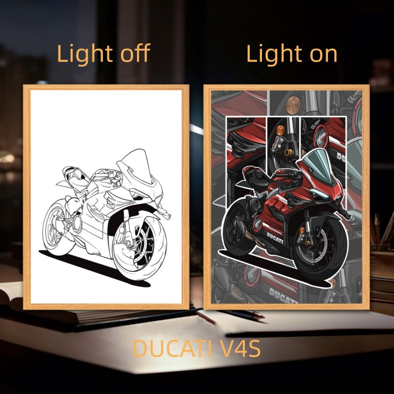Luminous Sports Car Wall Art – Premium LED Backlit Canvas for Automotive Enthusiasts