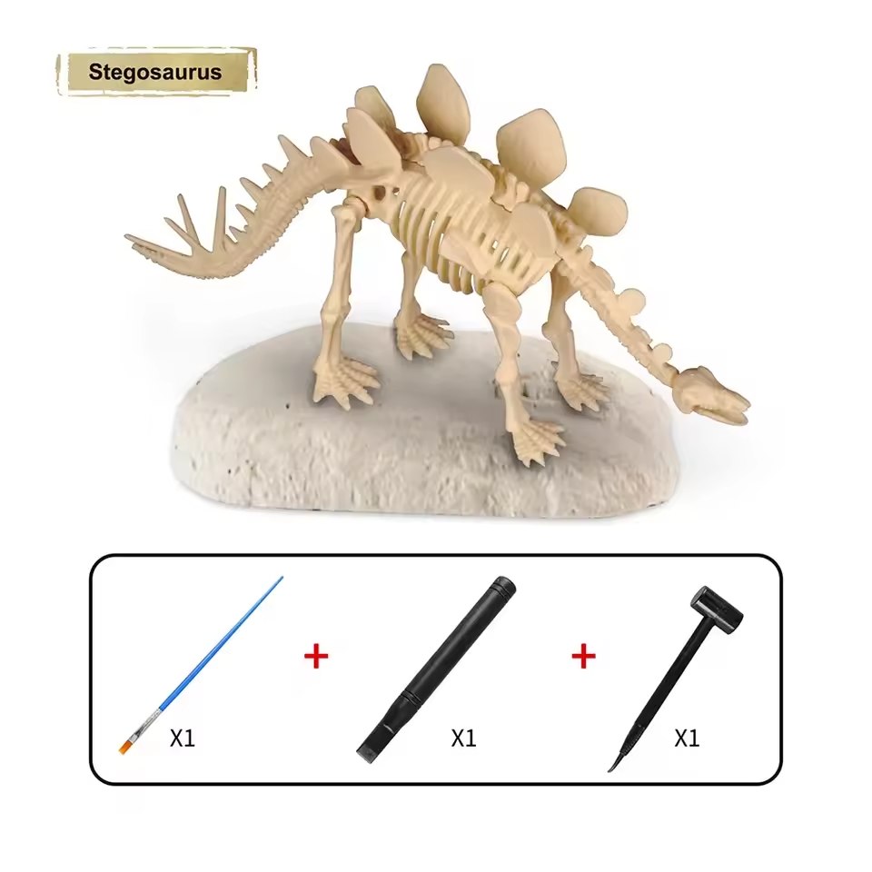 Dinosaur Fossil Digging Kit Toy Jurassic Animal Skeleton Model