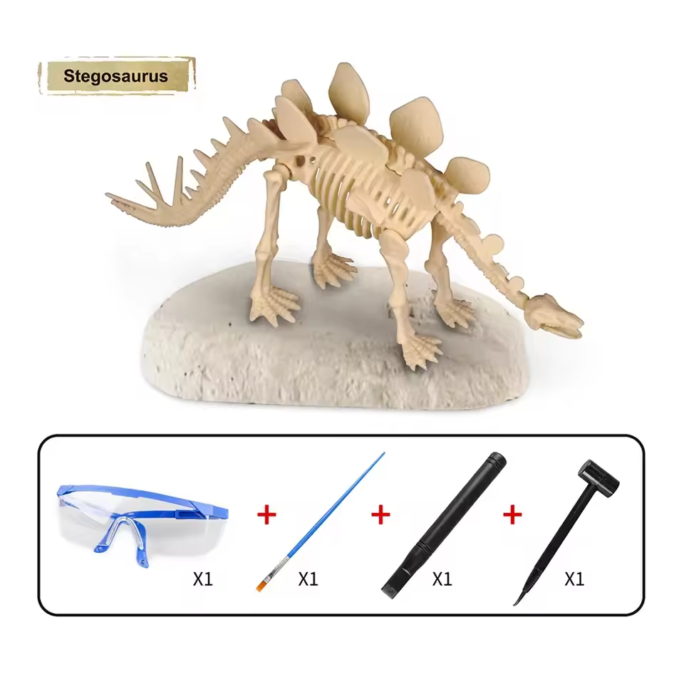 Dinosaur Fossil Digging Kit Toy Jurassic Animal Skeleton Model