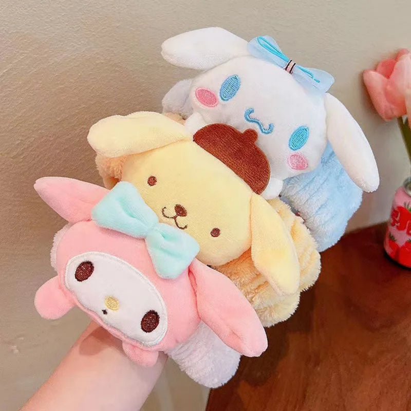 Kuro Mylody Plush Doll Face Wash Makeup Hairband Cinaroll Kitty Cat Non Slip Elastic Hair Accessories Girl Toy Gift