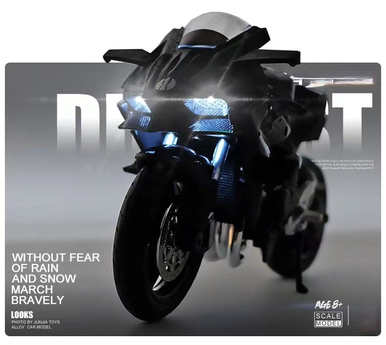 1:12 Kawasaki H2R Alloy Racing Motorcycle (with light & sound)