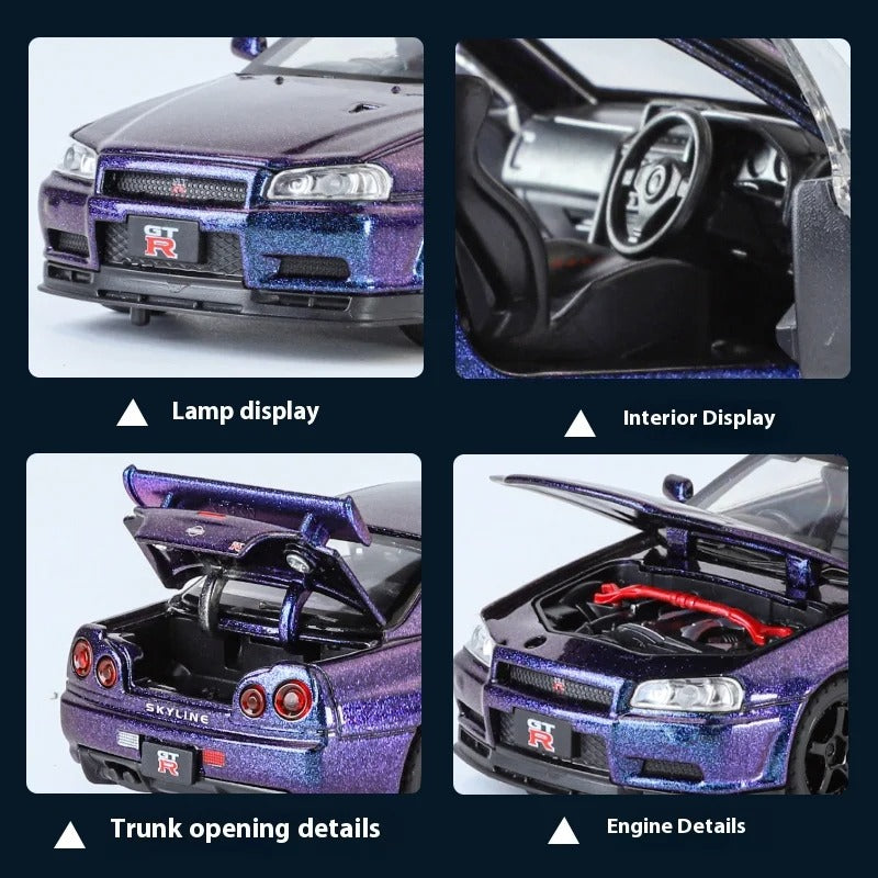 1:32 Nissan GTR R34 Skyline Alloy Model