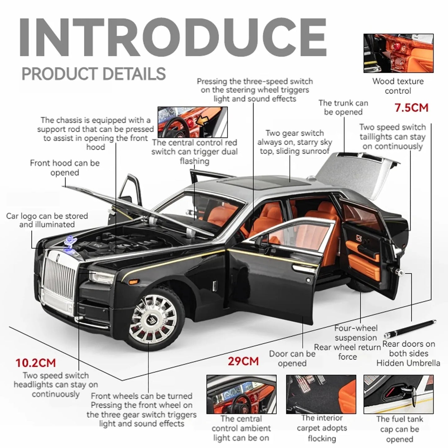 1:18 Rolls Royce Phantom Alloy Model Car