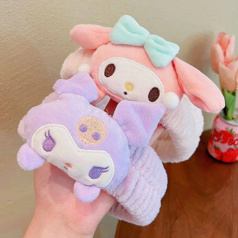 Kuro Mylody Plush Doll Face Wash Makeup Hairband Cinaroll Kitty Cat Non Slip Elastic Hair Accessories Girl Toy Gift