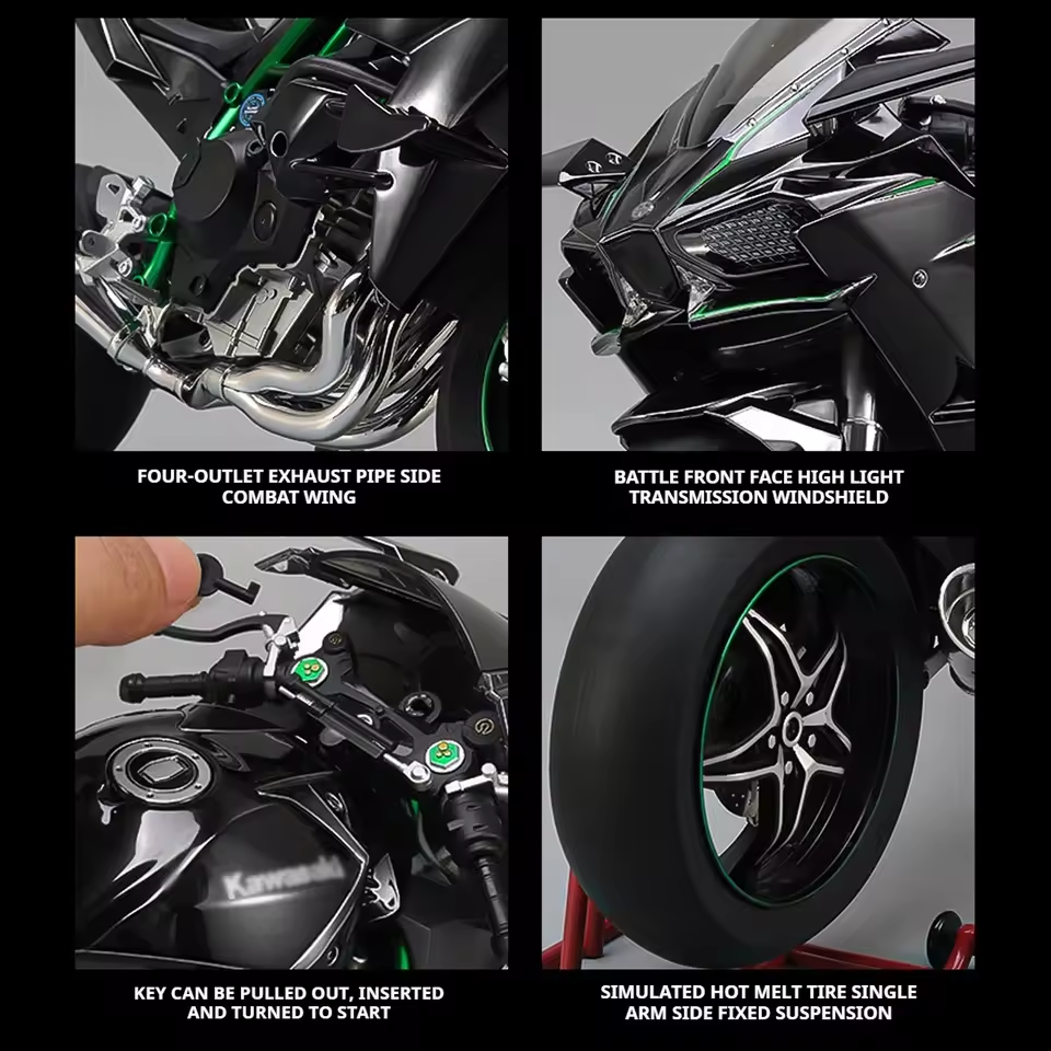 1:6 Kawasaki H2R Alloy Metal Diecast Motorcycle Model
