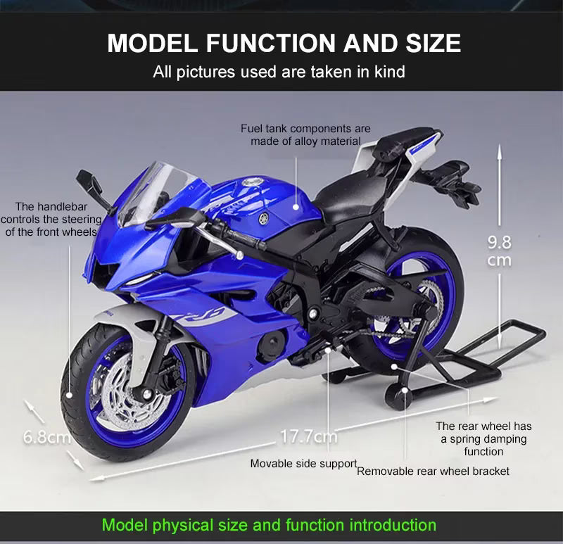 1:12 Yamaha YZF-R6 Motorcycle Model
