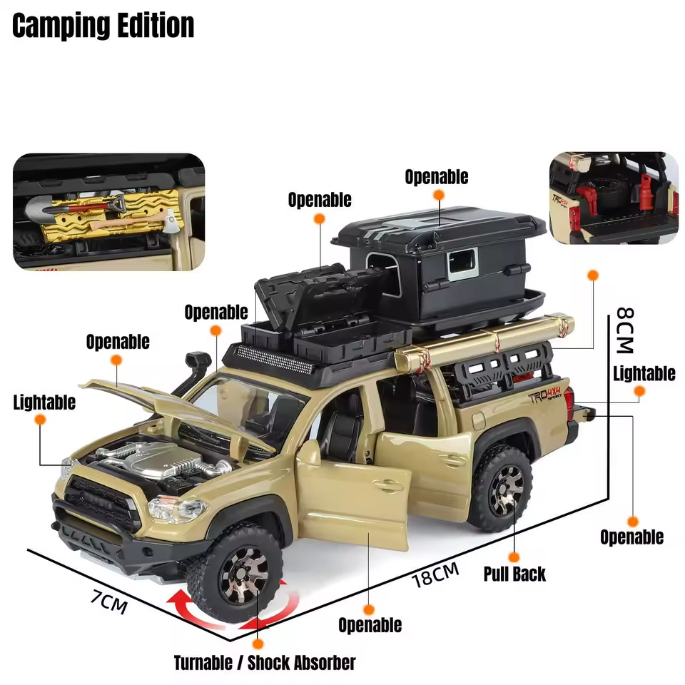 1:32 Toyota Tacoma TRO Off Road Pickup Alloy Diecast Model