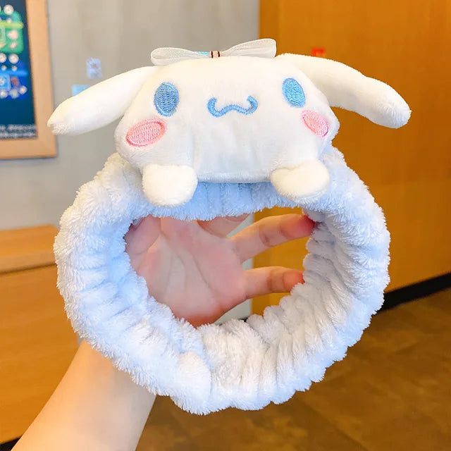 Kuro Mylody Plush Doll Face Wash Makeup Hairband Cinaroll Kitty Cat Non Slip Elastic Hair Accessories Girl Toy Gift