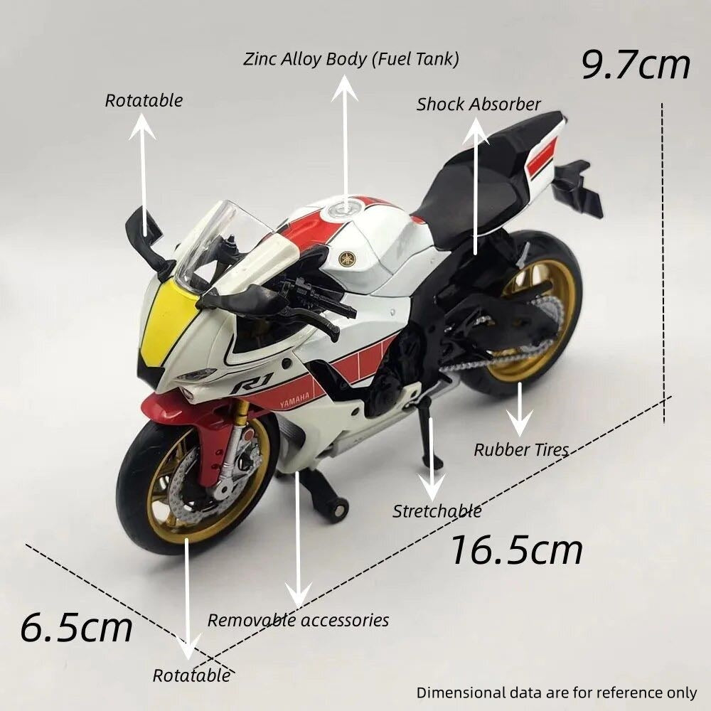 1:12 Yamaha YZF-R1M Alloy Motorcycle Model