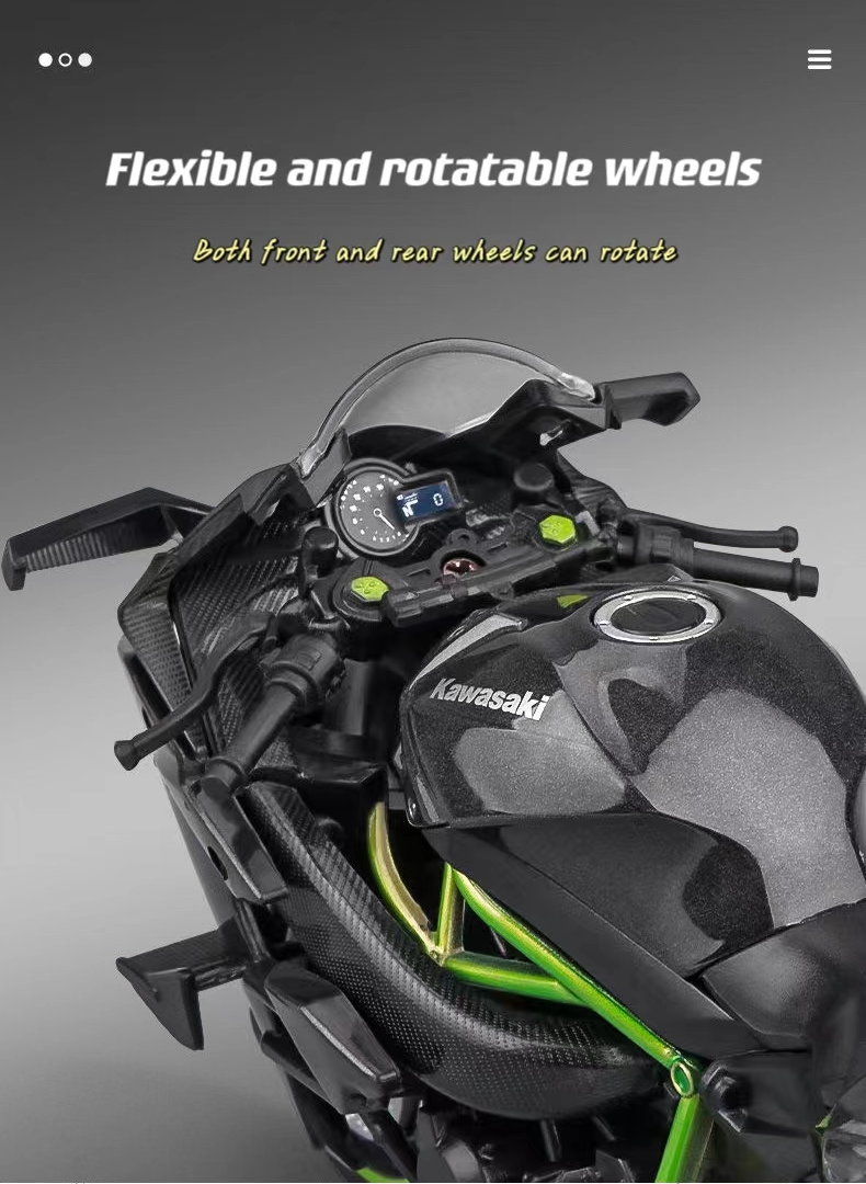 1:12 Kawasaki H2R Model Alloy Motorcycle (No light & sound)