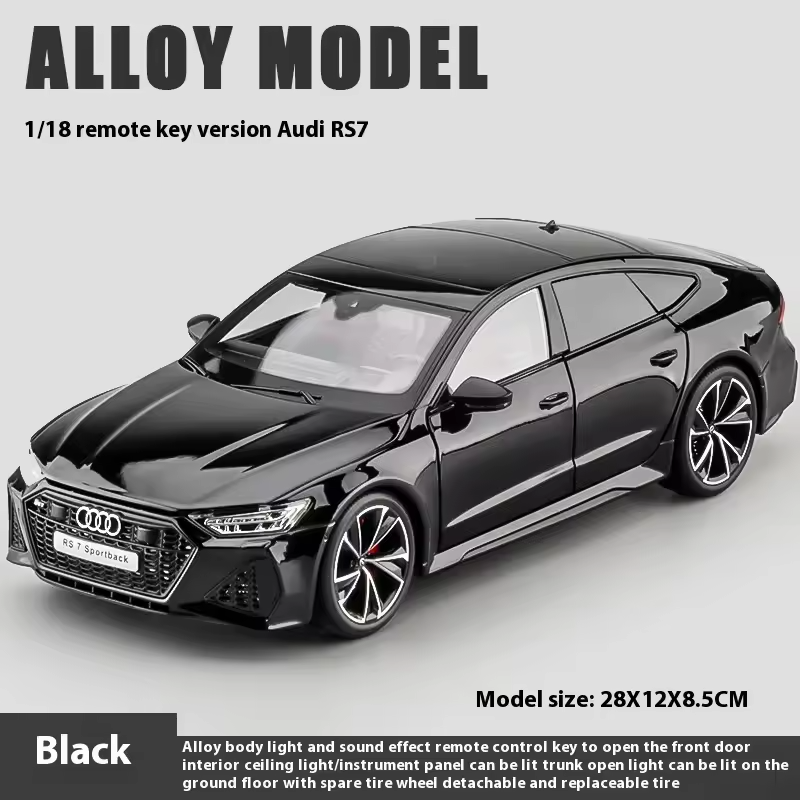 1:18 Scale Audi RS7 Die-Cast Model Car with Remote Key Light Control