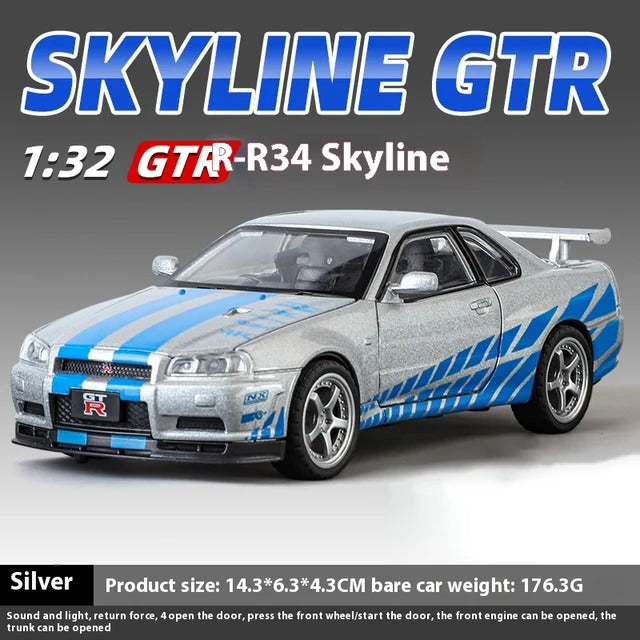1:32 Nissan GTR R34 Skyline Alloy Model