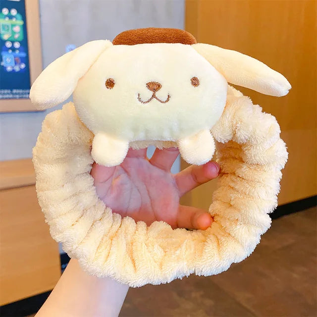 Kuro Mylody Plush Doll Face Wash Makeup Hairband Cinaroll Kitty Cat Non Slip Elastic Hair Accessories Girl Toy Gift