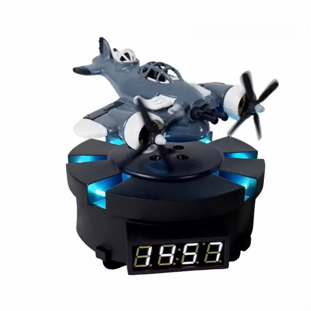 Levitating Airplane Alarm Clock with LED Display – Floating Aircraft Model Gift for Aviation Enthusiasts
