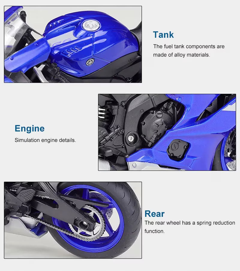 1:12 Yamaha YZF-R6 Motorcycle Model
