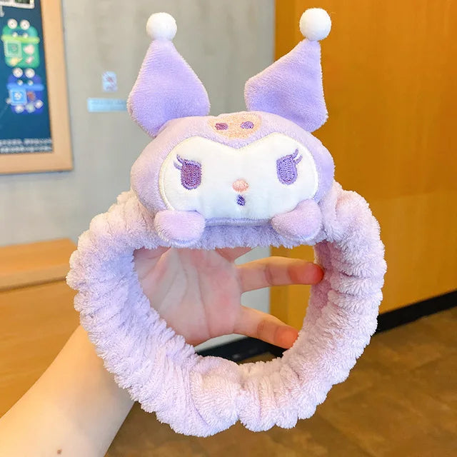 Kuro Mylody Plush Doll Face Wash Makeup Hairband Cinaroll Kitty Cat Non Slip Elastic Hair Accessories Girl Toy Gift