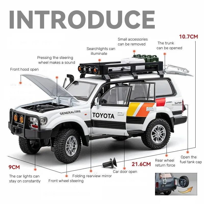 1:24 Toyota Land Cruiser 80 Alloy Model Car Toy Diecast