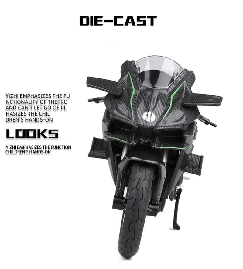 1:12 Kawasaki H2R Alloy Racing Motorcycle (with light & sound)