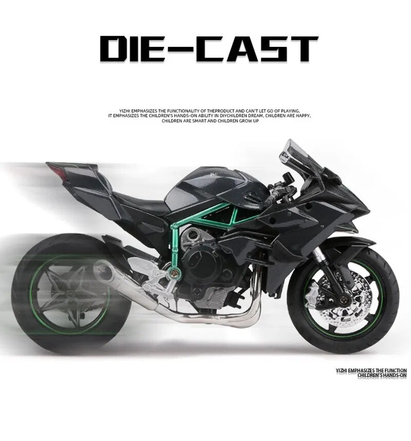 1:12 Kawasaki H2R Alloy Racing Motorcycle (with light & sound)