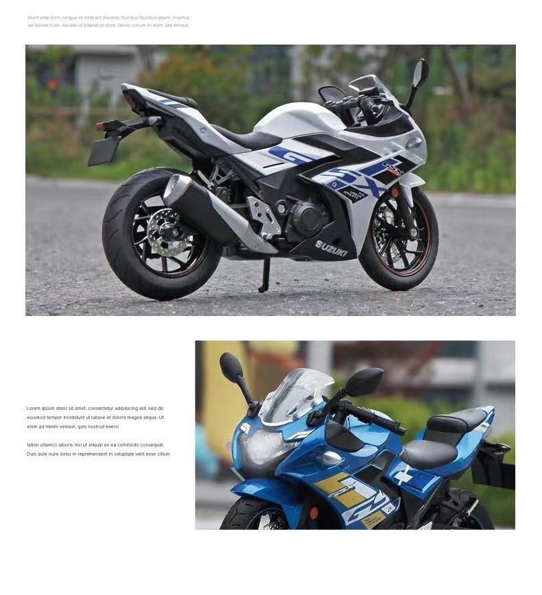 1:12 Suzuki GSX-250R Alloy Racing Motorcycle Model