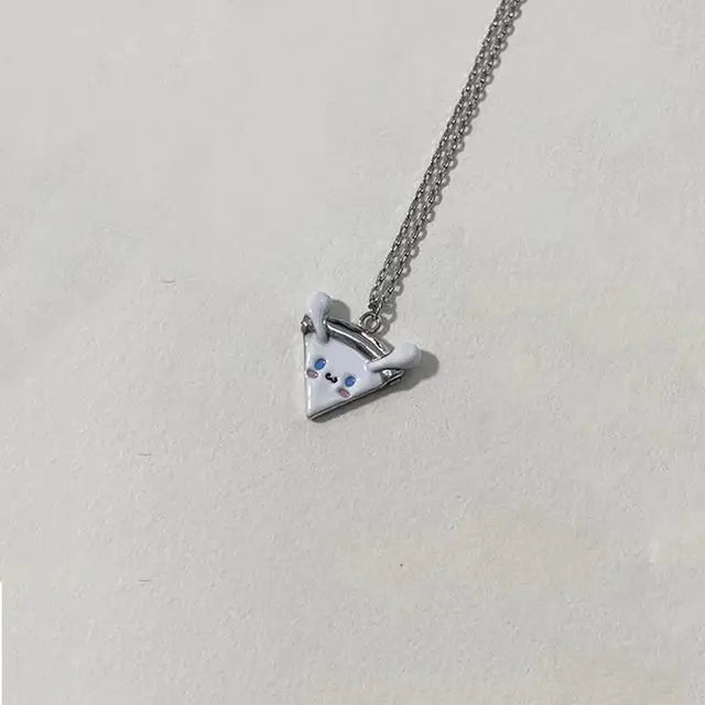 Kitty Cat Cute Pendant Magnetic Sister Necklace Cartoon Fashion Jewelry Best Friend Gift