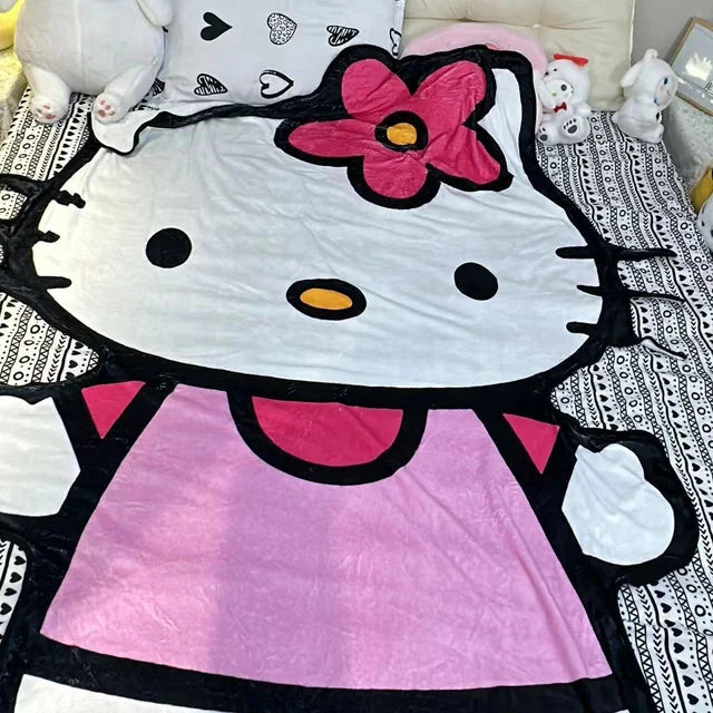 Kitty Cat Blanket Cinaroll Mylody Flannel Blanket Comfortable 180*200CM Large Single and Double Adult Blanket
