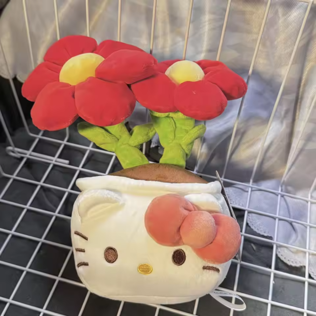 HelloKitty 23cm potted flower decoration doll girl gift