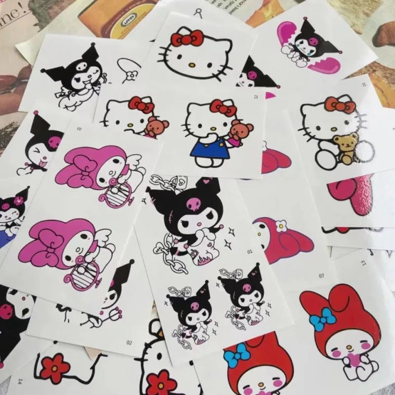 Kitty Cat Tattoo Sticker Kuro Mylody Tattoos Cinaroll Stickers Decor Temporary Waterproof Art Tattoo