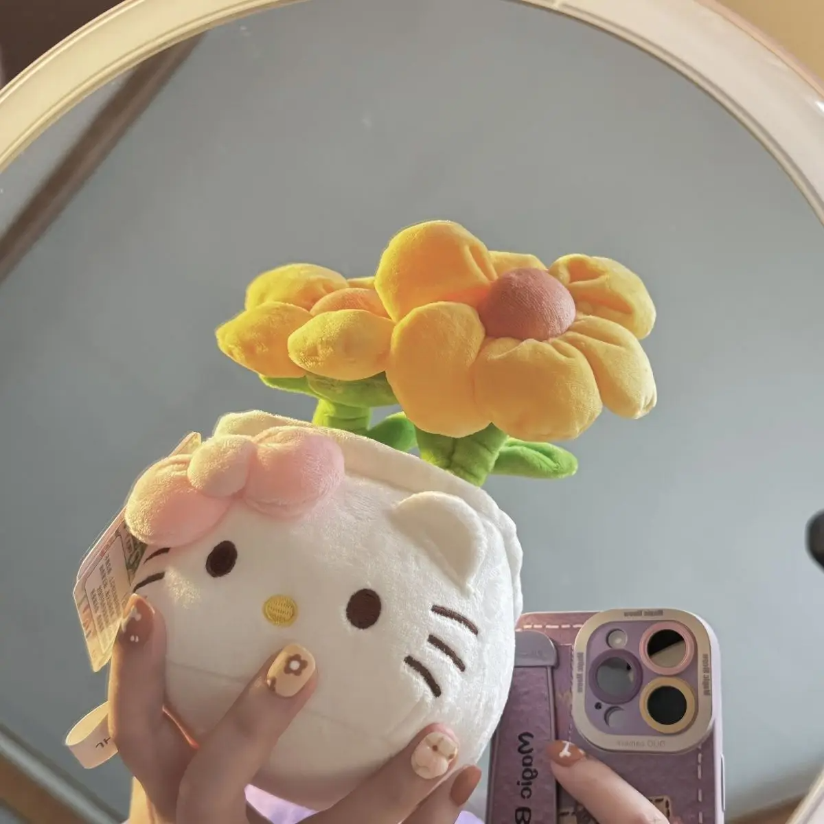 HelloKitty 23cm potted flower decoration doll girl gift