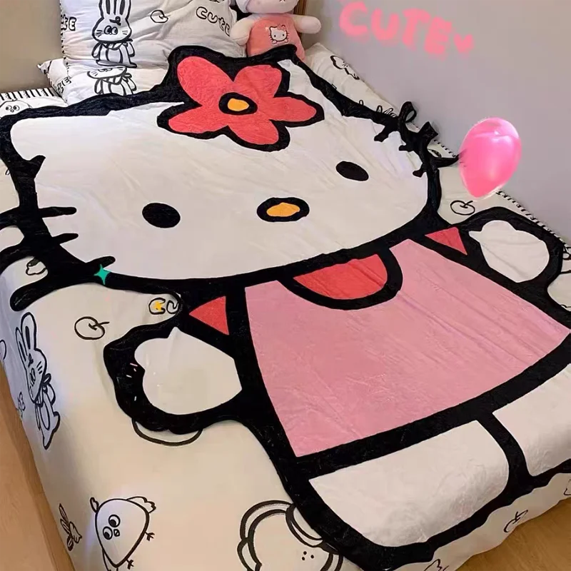 Kitty Cat Blanket Cinaroll Mylody Flannel Blanket Comfortable 180*200CM Large Single and Double Adult Blanket