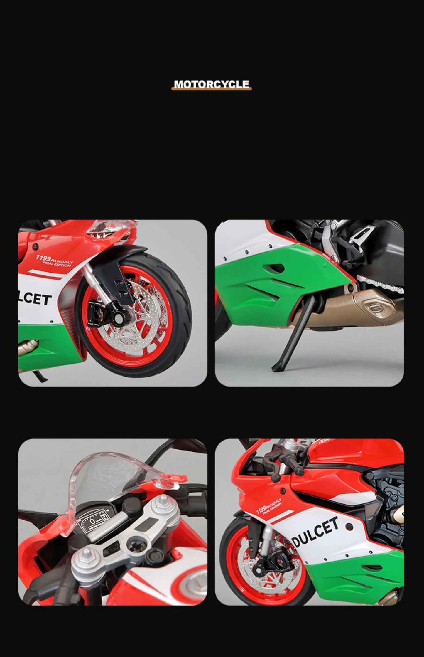 1:12 Dulcet 1199 Panigale Alloy Diecast Motorcycle Model