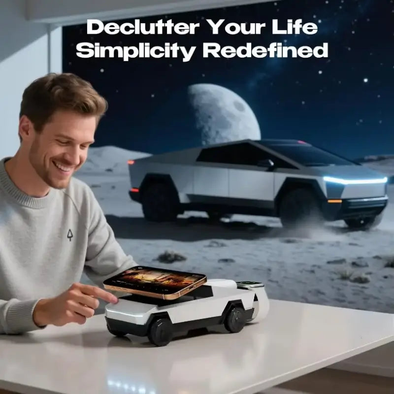 Cybertruck 3-in-1 Magnetic Charging Stand for iPhone & Watch & AirPods