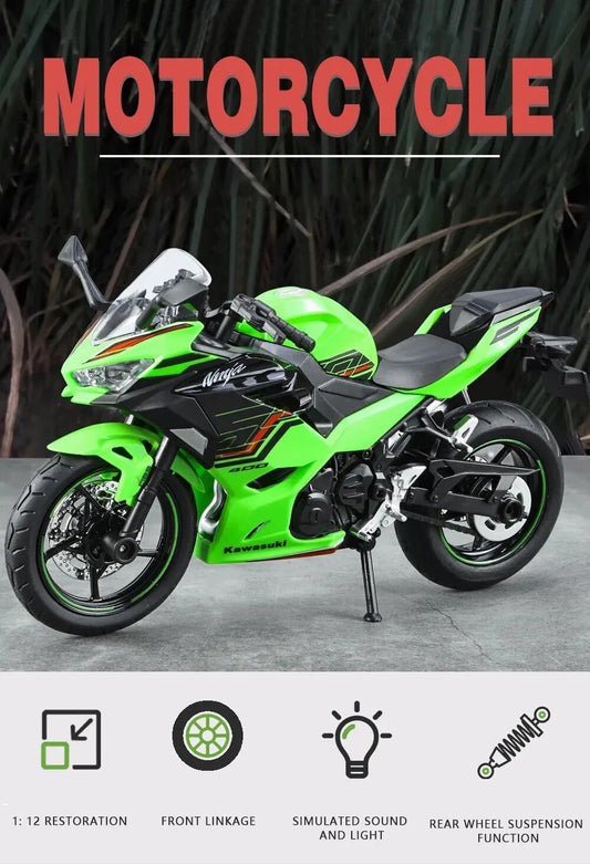 1:12 Kawasaki Ninja 400 Alloy Motorcycle Model Diecast Toy
