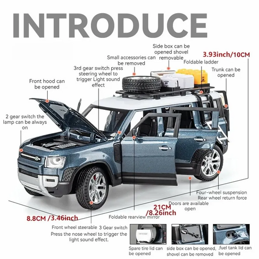 1:24 Scale Land Rover Defender Diecast Model Car