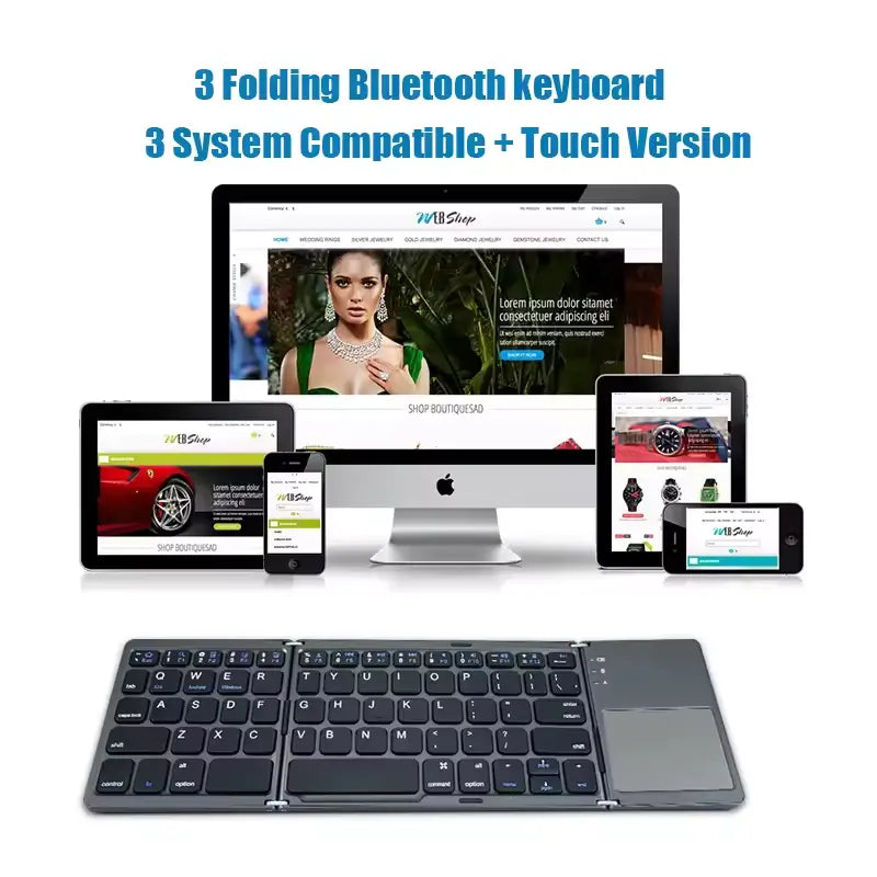 CyberFold 3-in-1 Wireless Keyboard with Trackpad & NumPad