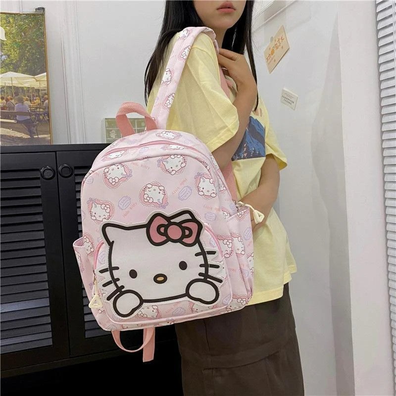 27x34cm Kawaii Kitty Cat Cinaroll Mylody Kuro Cartoon Book Bag Student Backpack High Capacity Shoulder Bag Gift