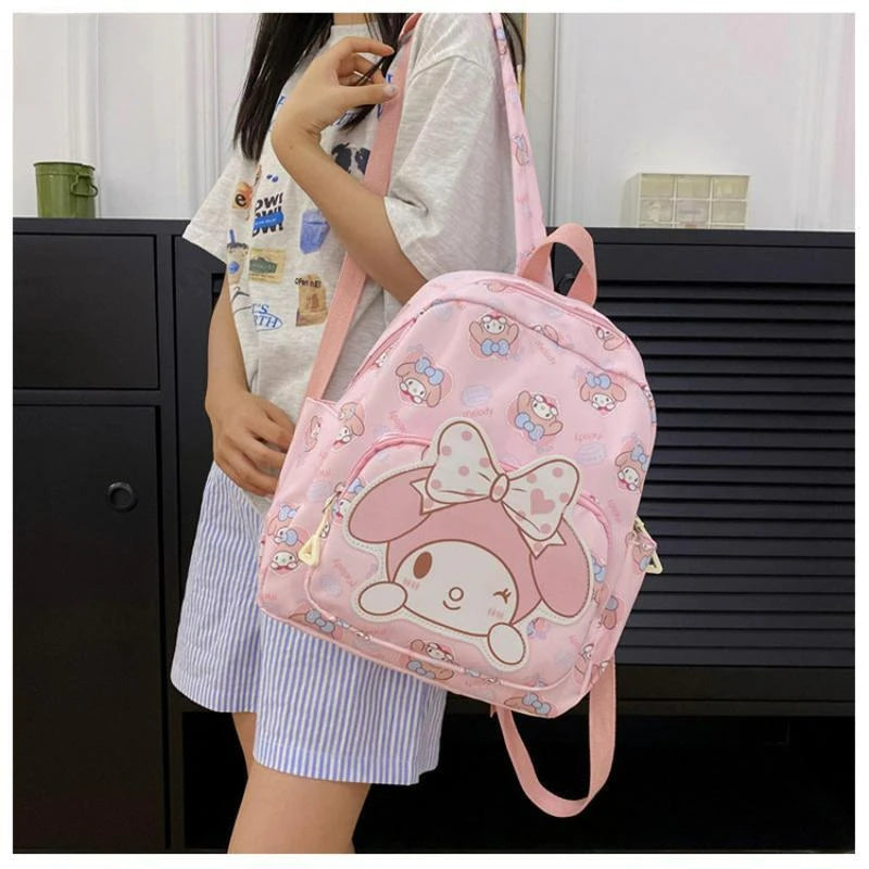 27x34cm Kawaii Kitty Cat Cinaroll Mylody Kuro Cartoon Book Bag Student Backpack High Capacity Shoulder Bag Gift