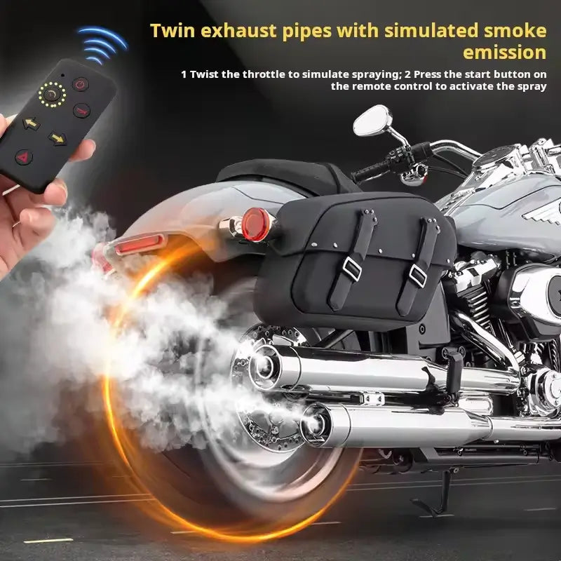 1:6 Retro American Cruiser RC Motorcycle - Real Spray & Sound Edition