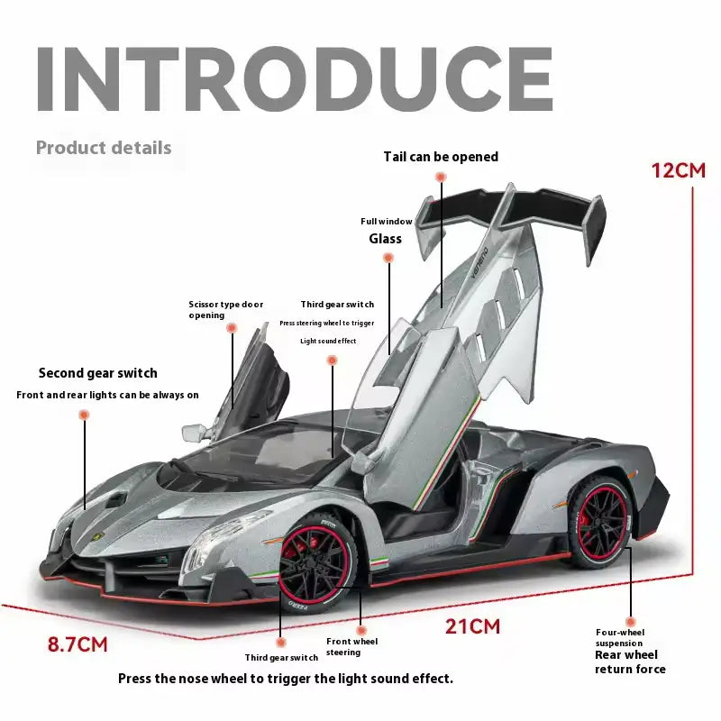1:24 Scale Lamborghini Veneno Diecast Model Car