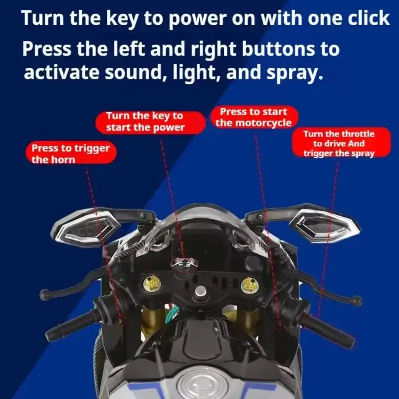 1:6 Yamaha R1M RC Motorcycle with Exhaust Spray