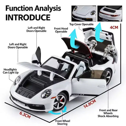 1:32 Scale Porsche 911 Targa 4S Diecast Model Car