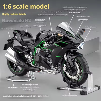 1:6 Kawasaki Ninja H2/H2R RC Model - Engine Start & Exhaust Spray