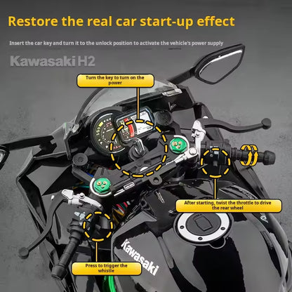1:6 Kawasaki Ninja H2/H2R RC Model - Engine Start & Exhaust Spray