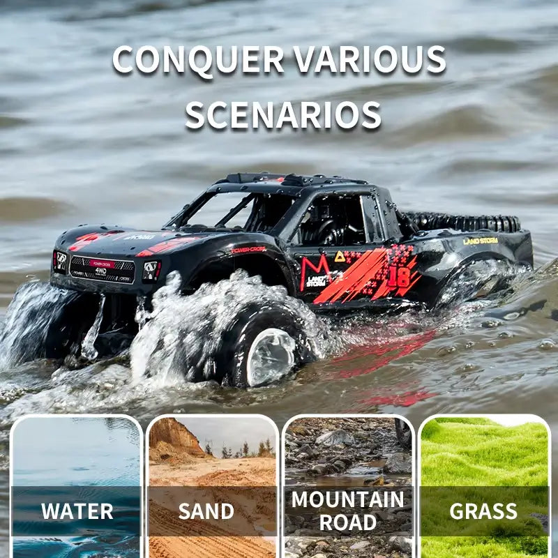 Hydro-Crusher: All-Terrain Amphibious 4WD Monster Truck